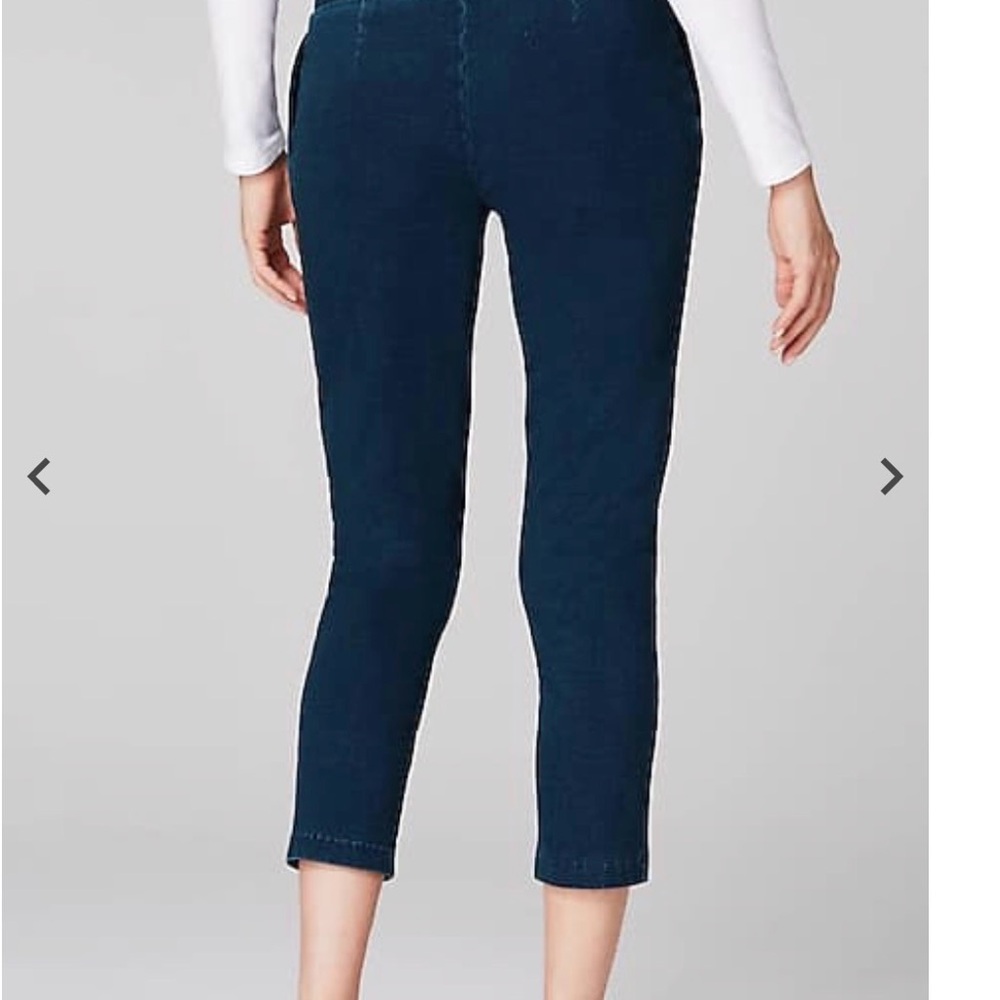 J. Jill Indigo Denim Knit Ponte Crops - Picture 4 of 15